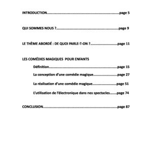 Sommaire de Les Comédies Magiques pour Enfants de Sébastien DELSAUT et Nicolas GOUBET