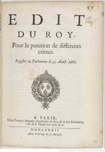 Édit... pour la punition de différents crimes [magie, sortilèges, empoisonnem