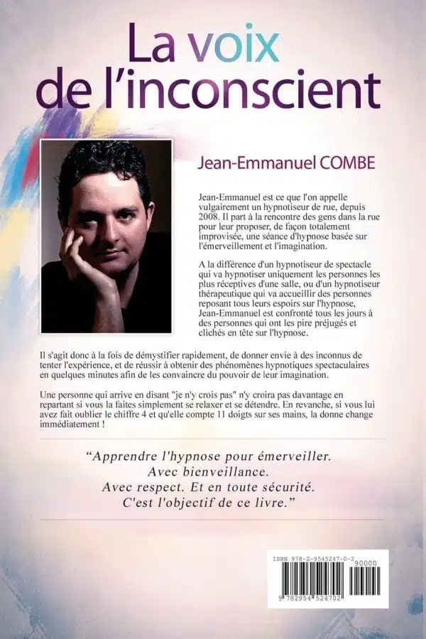 La Voie de l'Inconscient (Street Hypnose) de Jean-Emmanuel COMBE dos