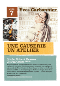 Une Causerie et un Atelier avec Yves CARBONNIER (91) @ Verrière le Buisson