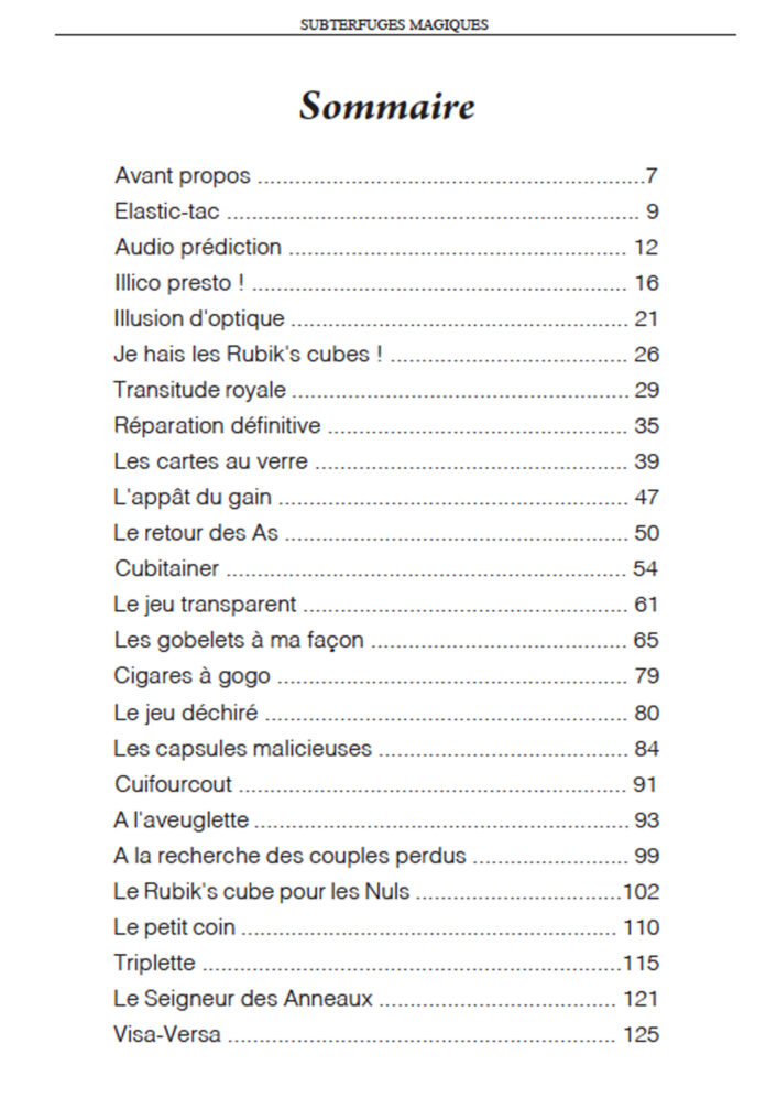 Subterfuges Magiques de Duraty